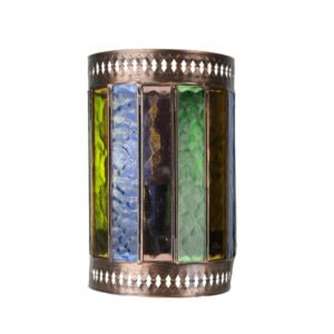 Aplique Artesanal Casablanca 1xe27 Marron/colores 25x16d