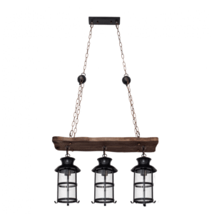 Colgante Rustico Cortijo 3xe27 Marron