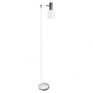 Pie De Salon Cygni 1xe27 Blanco/cromo 170x30x23 Cm Articulable Y Orientable