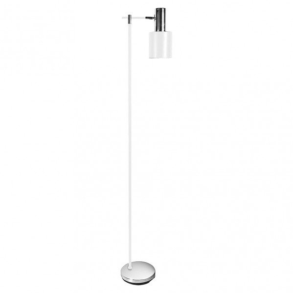 Pie De Salon Cygni 1xe27 Blanco/cromo 170x30x23 Cm Articulable Y Orientable