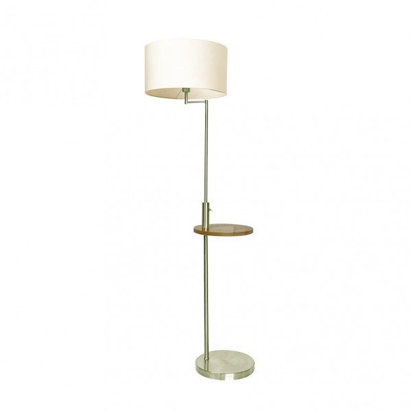 Pie De Salon Sirio C/mesa Y Conex.usb 1xe27 Cuero C/ Pant Beig (164x40x40)(24x40x40) Cm