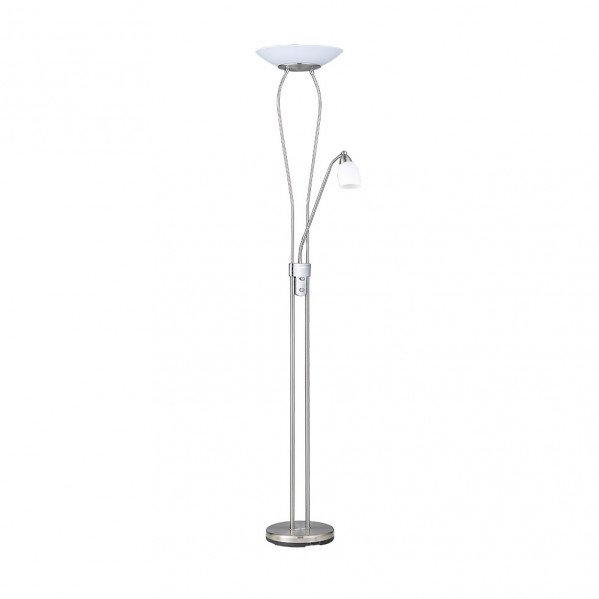 Pie De Salon Wolf 18+5w 4000k 1800/500lm Niquel C/lector Y Reg.Intensidad 178x31,5x31,5 Cm