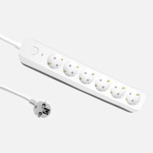 Alargadera Dalton C/cable 1,5m 3gx1,5mm Blanco/gris 6enchufes+interruptor,prtotecc.para Niños, Indicador Luminoso 4x5x34cm