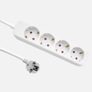 Alargadera Florey Cable 3m 3gx1,5mm2, 4enchufes Blanco 4x4x22cm