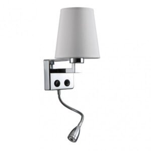 Aplique 3w 4000k +1xe27 Paulo Cromo/pantalla Blanca 285lm 37x14x17cm Doble Encendido