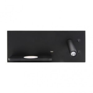 Aplique 2+8w 4000k Velazquez Dcho Negro Usb+qi 130lm Doble Encendido 14x35x14 Cm