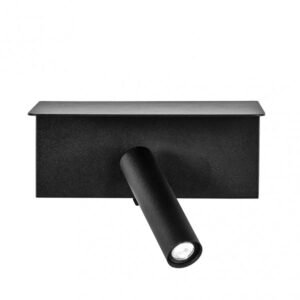 Aplique 3w 4000k Leonardo Negro C/estante Y Usb 150lm C/interruptor 14x18x14cm Orientb