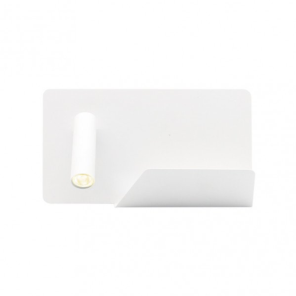 Aplique 3w 4000k Miguel Angel Izqdo Blanco C/usb Y Estante 150lm 16x28x12 Cm Orientable