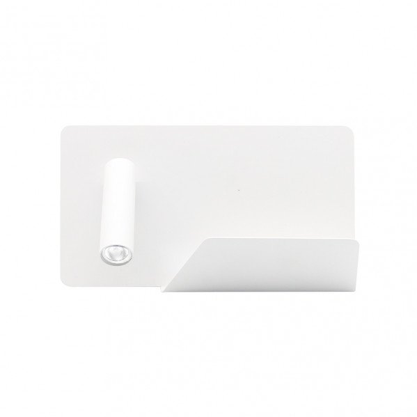 Aplique 3w 4000k Miguel Angel Izqdo Blanco C/usb Y Estante 150lm 16x28x12 Cm Orientable