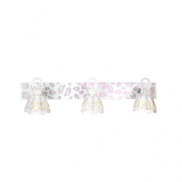 Aplique Baño 3 Focos Led 15w 6000k Blanco C/cristal Decorativo 10x50x15 Cm Articulable Y Orientable