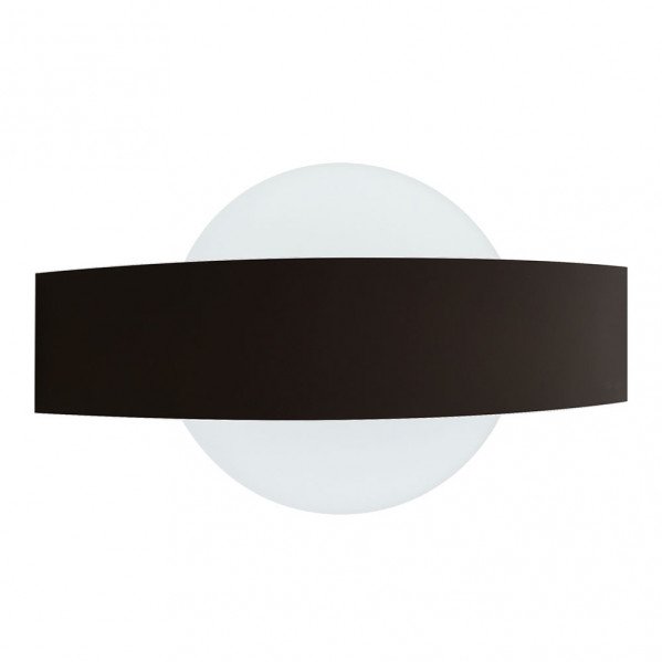 Aplique Barredor De Pared Circ.8w 4000k Arco Negro 630 Lm Ip20 13x24x5 Cm