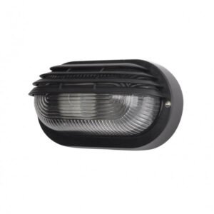 Aplique Ext.oval Canopus Peq.1xe27 Policarb.negro 10x20,5x11,5 Cm Ip44