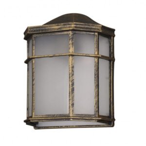Aplique Exterior Aluminio Bellatrix 1xe27 Neg/oro 25x11x19,5 Cm Ip44