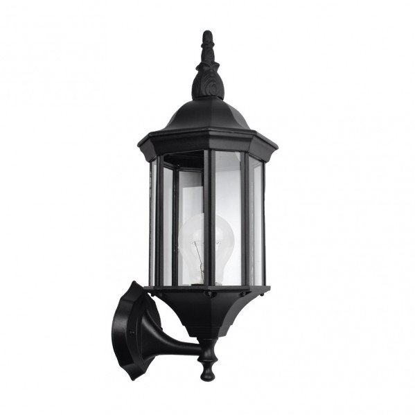 Aplique Exterior Aluminio Pollux 1xe27 Negro Ip44 50x18x20 Cm Ip44