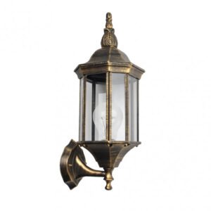 Aplique Exterior Aluminio Pollux 1xe27 Negro/oro 50x18x20 Cm Ip44