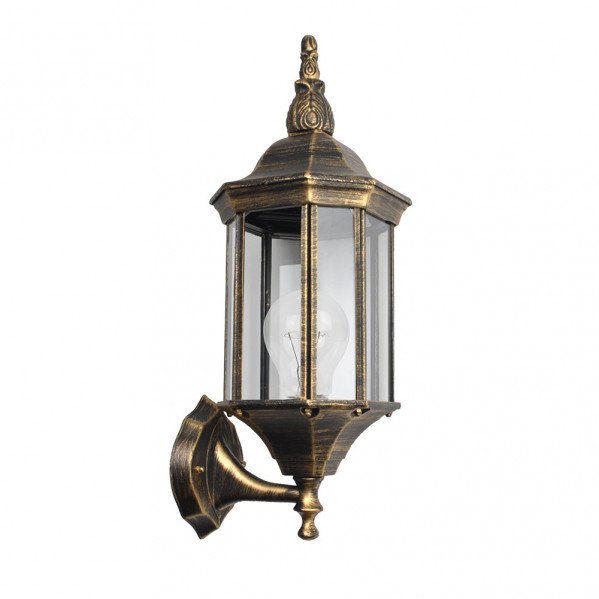 Aplique Exterior Aluminio Pollux 1xe27 Negro/oro 50x18x20 Cm Ip44