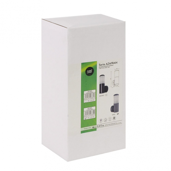 Aplique Exterior Azafran 1xe27 Gris Policarbonato 19,6x9,1x13,4 Cm Ip44