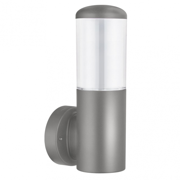 Aplique Exterior Azafran 1xe27 Gris Policarbonato 19,6x9,1x13,4 Cm Ip44
