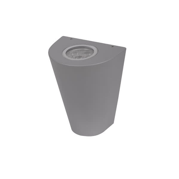 Aplique Exterior Ganges Gris Zinc 2gu10x3w 4000K 16x12,5x8,8 Cm Ip54 Bombillas Incluidas