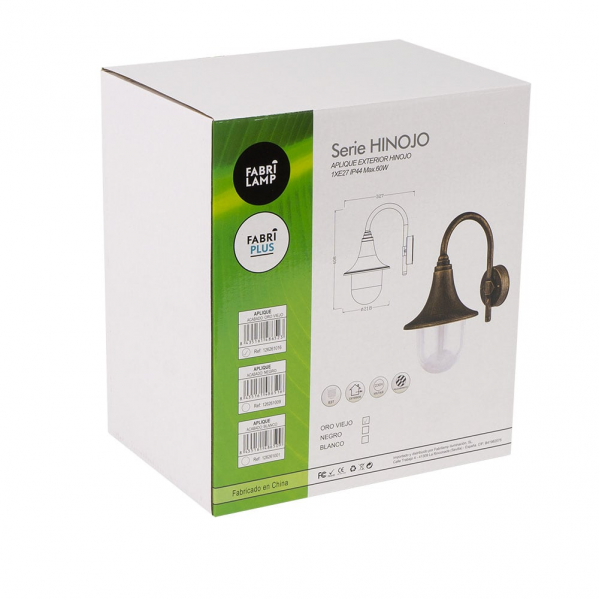 Aplique Exterior Hinojo 1xe27 Blanco Ip44 Policarbonato 40,8x21,7x32,6 Cm