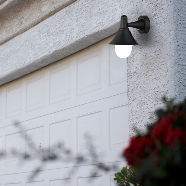 Aplique Exterior Mentol 1xe27 Negro Ip44 Policarbonato 25x18,1x23,2 Cm