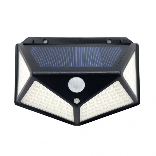 Aplique Solar 6000k Kira Negro 450lm Ip65 9,5x13,5x5cm Sensor Mov.Crepusc.