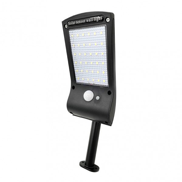 Aplique Solar 6500k Kira Negro 400 Lm Ip65 5x8x24 Cm C/sensor Movimiento Crepuscular