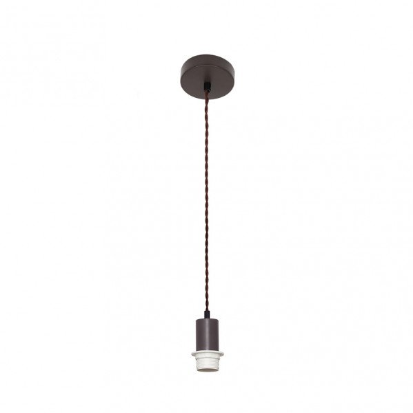 Arm.colgante P/pantalla Cara 1xe27 Marron/cuerda Regx10x10 Cm