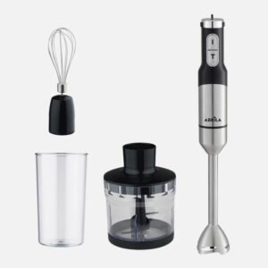 Batidora De Mano Amur 1500w Dc Negro/niquel 2vel Ajustables Cuchillas Ac.inox.vaso+picador+batidor Desmontable 41,5x6,5x6,5cm