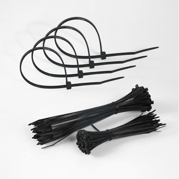 Bolsa 100 Bridas Util Negras 2,5x200mm 100% Nylon 66 Resistentes Y Duraderas