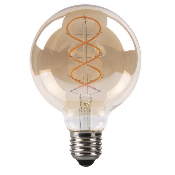 Bombilla Filamen.trenzado Globo 13x9,5d 4w 250lm E27 Ambar 2200k