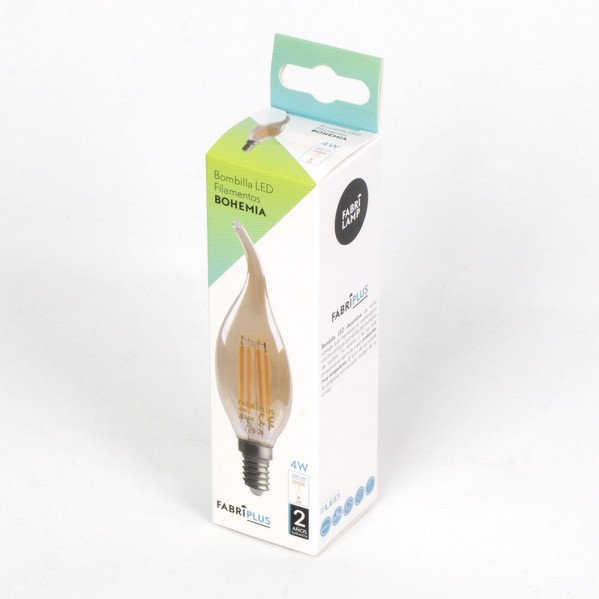 Bombilla Filamento Bohemia 11,5x3,5d 4w E14 Ambar 380lm 2700k