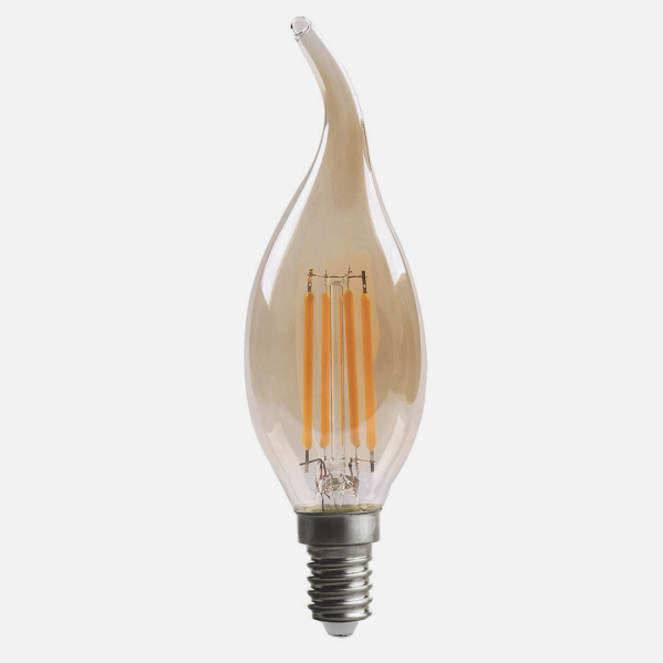 Bombilla Filamento Bohemia 12,3x3,5d 4w Regulable E14 330lm Ambar 2700k