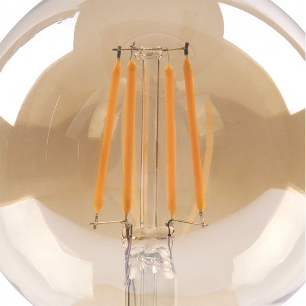 Bombilla Filamento Globo 12x8d 8w 750lm E27 Ambar 2700k