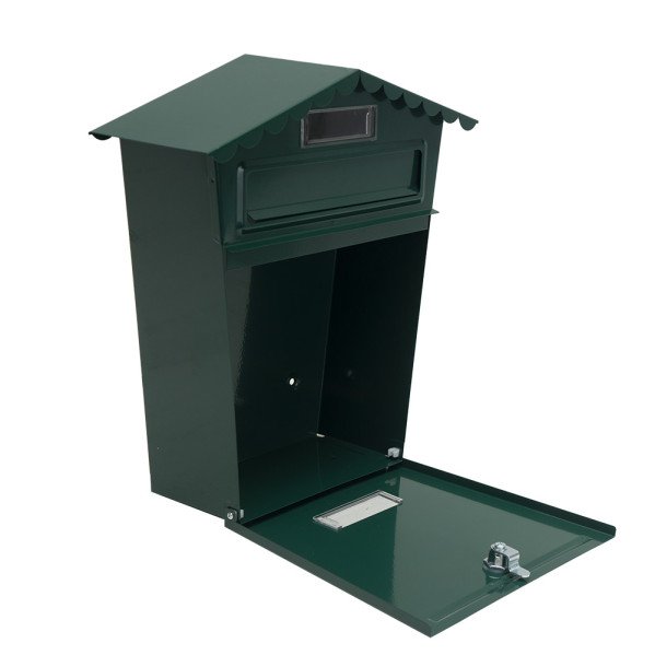 Buzon De Correo Frida Acero Galvanizado Verde 36x32x10 Cm Tejado Antilluvia, Ventana Visualizacion