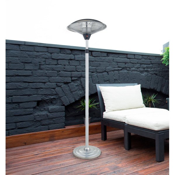 Calefactor Exterior C/pie Koel 2000w Plata 2potencias Antivuelco Ip34 200x60x60 Cm