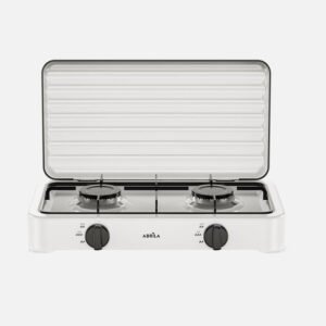 Cocina A Gas Butano Foster Blanca 4400w 2quemador Solo Exterior,tapa Protecc.reg.int.6,5x46,5x26cm