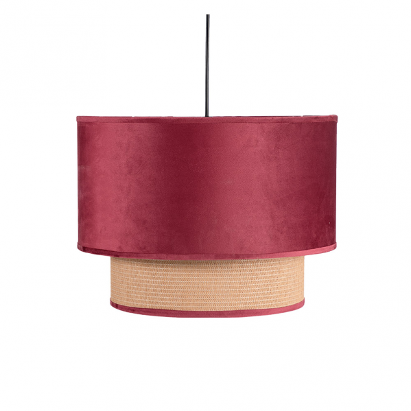 Colgante 2 Pantallas Nerva 1xe27 Rojo Vino Regx40x40 Cm
