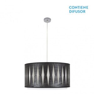 Colgante Alexandra 2xe27 Cromo/madera Negra Regx50x50 cm