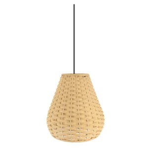 Colgante Bambu Alente Neg/natural 1xe27 Regx37x37cm