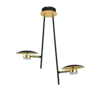 Colgante Ciudad Del Cabo 2l 12w 4000k Negro/oro 52x49x15 Cm 1080 Lm Dirigible Y Orientable