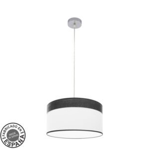 Colgante Cloe 1xe27 Cromo/blanca-madera Negra Regx40x40 cm