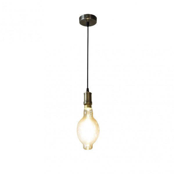 Colgante Dante 1xe27 Cuero/ambar Bombilla Incluida 8w 3000k 640lm Regx12x12 Cm