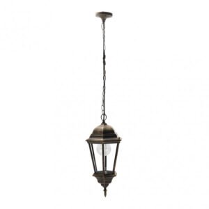 Colgante Ext.aluminio Regulus 1xe27 Neg/oro Ip44 Regx23x23 Cm