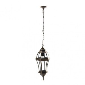 Colgante Exterior Aluminio Becrux 1xe27 Neg/oro Regx24x24 Cm Ip44