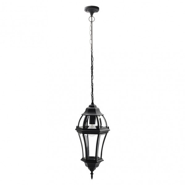 Colgante Exterior Aluminio Becrux 1xe27 Negro Ip44 Regx24x24 Cm