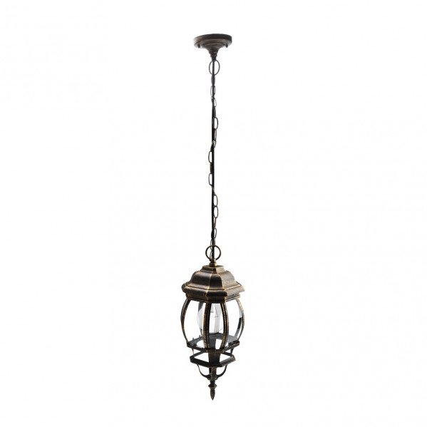 Colgante Exterior Aluminio Caelum 1xe27 Neg/oro Regx16x16 Cm Ip44