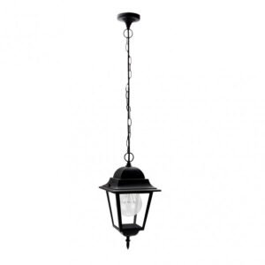 Colgante Exterior Aluminio Spica 1xe27 Negro Ip44 Regx21,5x21,5 Cm