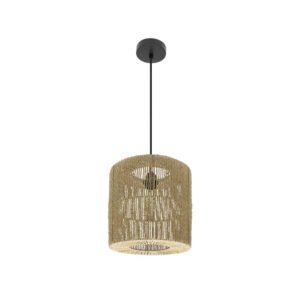 Colgante Fabriano 1xe27 Negro/natural Regx28x28cm