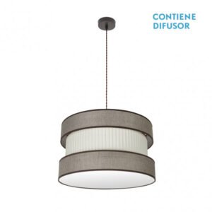 Colgante Home 2xe27 Marron/marron-beis Regx50x50 Cm